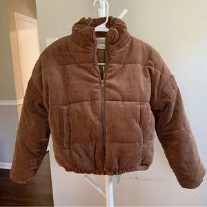 ASHELY By 26 International Outerwear cropped corduroy puffer jacket brown S